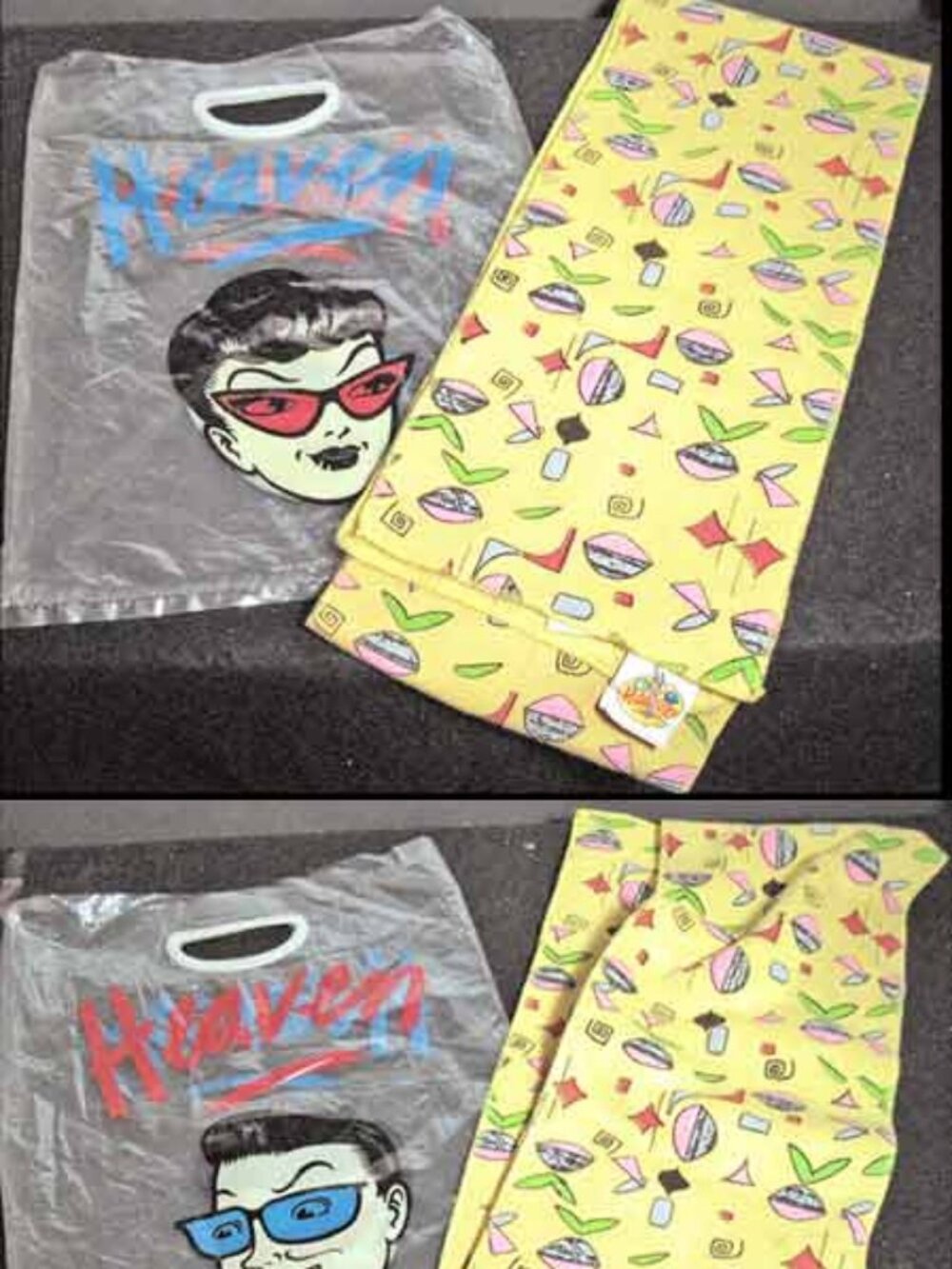 Heaven Yellow Atomic Memphis Abstract 1980s Scarf Georgetown Store Bag Rare